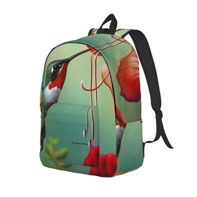 Fotbe Hummingbird Floral Paradise Mochila de Lona con Estampado, Mochila Duradera, Mochila Versátil de Alta Calidad, Mochila Compacta Vintage-Small