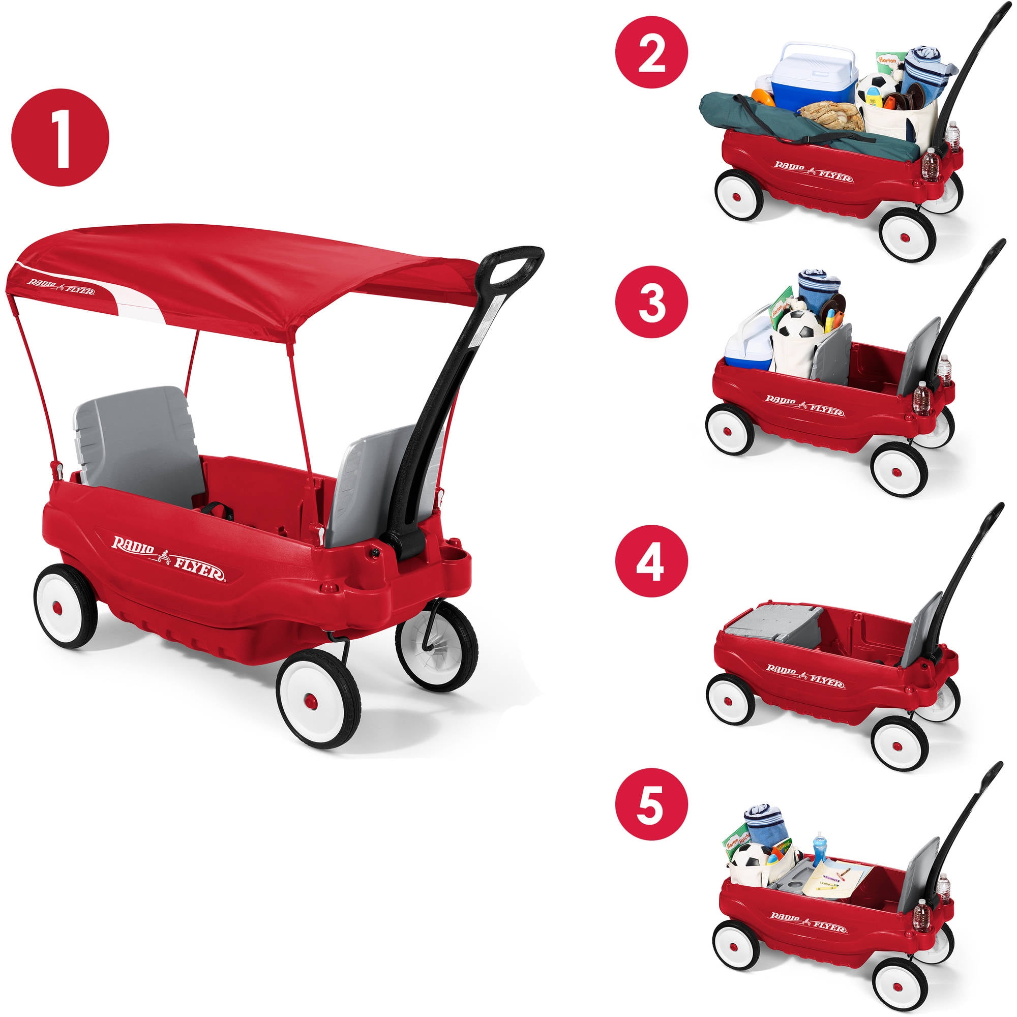 radio flyer wagon with canopy and cooler