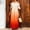 A806 Orange, variant on Women's Elegant Off Shoulder Maxi Dress Ruffle Neckline Half Puff Sleeve Ombre Gradient Flowy Loose Fit Swing Gown For Summer Vacation Beach Or Party