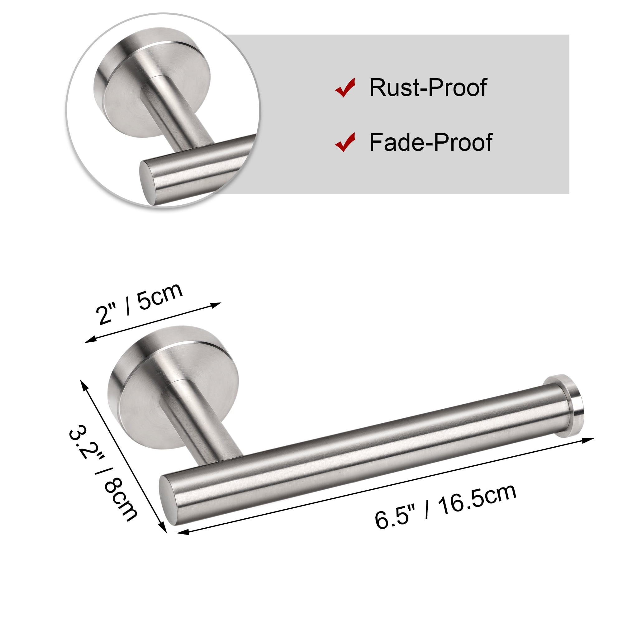 Unique Bargains Bathroom Rustproof Stainless Steel Fixed Toilet Paper  Holders Silver Tone 1 Pc