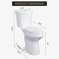 thumbnail image 2 of Two-Piece Elongated Toilet 21" Extra Tall Height, 12" Rough-In, Powerful 1.28 GPF Siphonic Flush, Quiet Soft Close Seat, Comfort Height Bathroom Toilet for Elderly, Adults & Mobility Support, White, 2 of 6