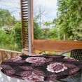 thumbnail image 2 of Ambesonne Flowers Boho Fitted Round Tablecloth, Night Jungle Floral, 36"- 40" Diameter, Dark Purple Blush and Plum, 2 of 5