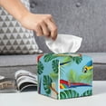 thumbnail image 4 of Tissue Box Cover, Macaw Cockatoo Monstera Leather Tissue Box Holder - Tissue Case Facial Paper Organizer for Bathroom, Vanity Countertop, Tabletop, Car, Night Stands, 4 of 7