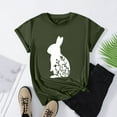 thumbnail image 5 of HOMBOM Easter Blouse Women Crew Neck Army Green Short Sleeve Easter Bunny Print T-shirt Spring Tops for Women M, 5 of 5