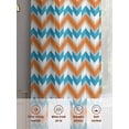thumbnail image 6 of Turquoise Orange Sheer Curtains 54 Inches Long 2 Panels Geometric Ripples Abstract Art Light Filtering Semi Sheer Window Curtains Drapes for Bedroom Living Room 52"x54"&nbsp;2&nbsp;&nbsp;Panels, 6 of 7