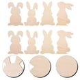 thumbnail image 2 of 8pcs Easter Blank Bunny Wooden Chips Easter Bunny Wood Cutouts Wooden Slices, 2 of 4