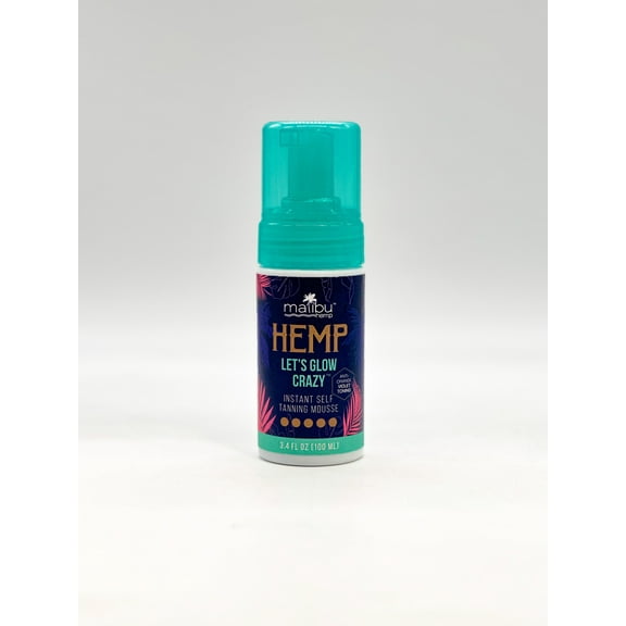 Malibu Hemp Sunless Tanning Mousse Dark Let's Glow All the Way 3.4oz