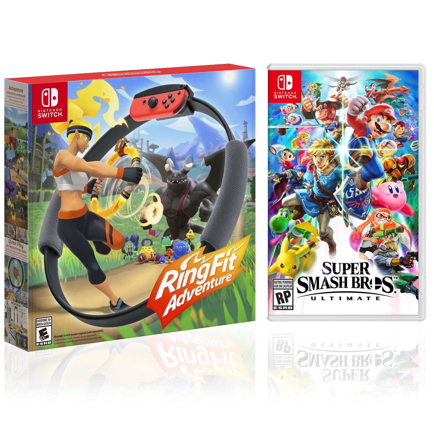 RingFit Adventure + Super Smash Bros. Ultimate - 2 Game Bundle - Nintendo Switch