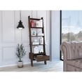 thumbnail image 4 of FM FURNITURE Hamburg Engineered Wood Ladder Bookcase in Dark Brown, 4 of 7