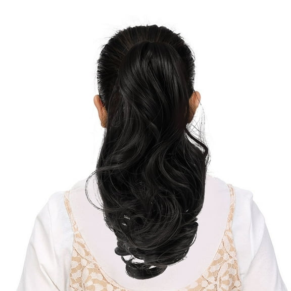 Long Wavy Ponytail Hair Extension Nature Looking Clip in Claw Synthetic Hairpiece(2#)