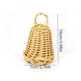 thumbnail image 3 of Cadancy Christmas Ornaments Woven Rattan Bell Hanging Decoration for Tree Fireplace Mantle Wreath Holiday Party Seasonal Rustic Home Indoor Vintage Farmhouse Decor, 3 of 9