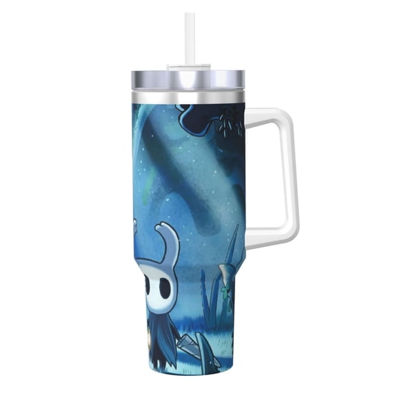 Silksong 40 OZ Ice Bully Cup with Handle Straw, Double Wall Stainless Steel Tumbler Travel Coffee Cup with Lid, Insulation and Cooling Cup for Birthday Present