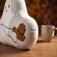 thumbnail image 5 of Halloween Ghost Walking Dogs Throw Pillow, Embroidery Fluffy Cute Ghost Cushion with 3D Plush Puppies, Spooky Fall Halloween Decor, Soft Irregular Accent Pillow for Sofa Bed Couch Bedroom, 5 of 6
