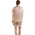 thumbnail image 3 of Women Silk Satin Pajama Set Short Sleeve Shorts Bridal Bridesmaid PJs Sleepwear, 3 of 3