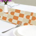 thumbnail image 4 of Yayeee Table Runner 90 inches Long Home Kitchen Dinning Party Decoration, Orange Checkered Pattern, 4 of 7