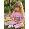 thumbnail image 5 of RUINIXCW Toddler Baby Girl Birthday Outfit Long Sleeve Sweatshirt Pants 2 Pcs Set, 5 of 9