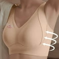 thumbnail image 6 of Sports Bras for Women No Underwire Full Coverage Lightweight Plus Size Solid Color Spaghetti Strap Women's Breathable Bralettes Bras Khaki XL, 6 of 10