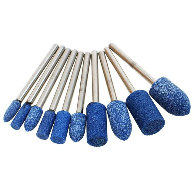 AUTOTOOLHOME 1/8" Shank Abrasive Mounted Stone Grinding Wheel Head Rotary Tool Kit 10pc/Set