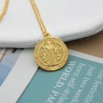 thumbnail image 2 of Gold Color Sterling Silver 925 San Benito Medal Round Pendant Necklace for Girls Women Lady Religious Saint Benedict Exorcism, 2 of 5