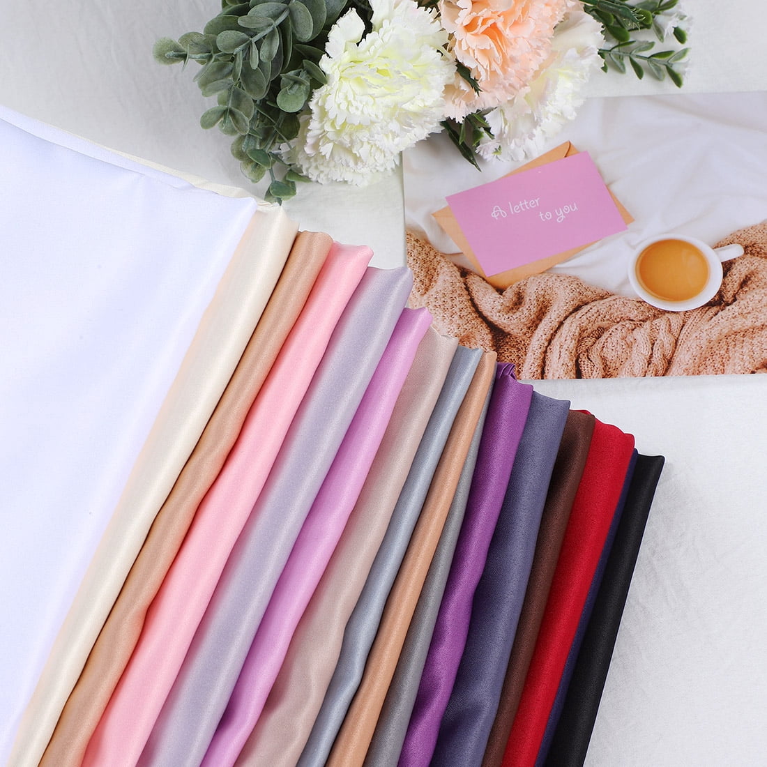 Unique Bargains 2 Pack Silky Satin Body Pillow Cases Champagne 21" x 60"