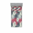 thumbnail image 2 of Dahlia Flower Bedding Set with Sheet & Covers, Hand Drawn Repeating Big and Small Flowers Motif with Color Element Effects, Printed Bedroom Decor 2 Shams, 4 Sizes, Multicolor, by Ambesonne, 2 of 3