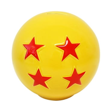 Just Funky Dragon Ball Super 4 Star 3D Molded Coin Bank for Kids Room Décor, 6 inches
