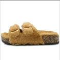 thumbnail image 3 of LAVRA Girls Double Strap Sandals Kids Fuzzy Fur Slides Flatform Shoes, 3 of 5