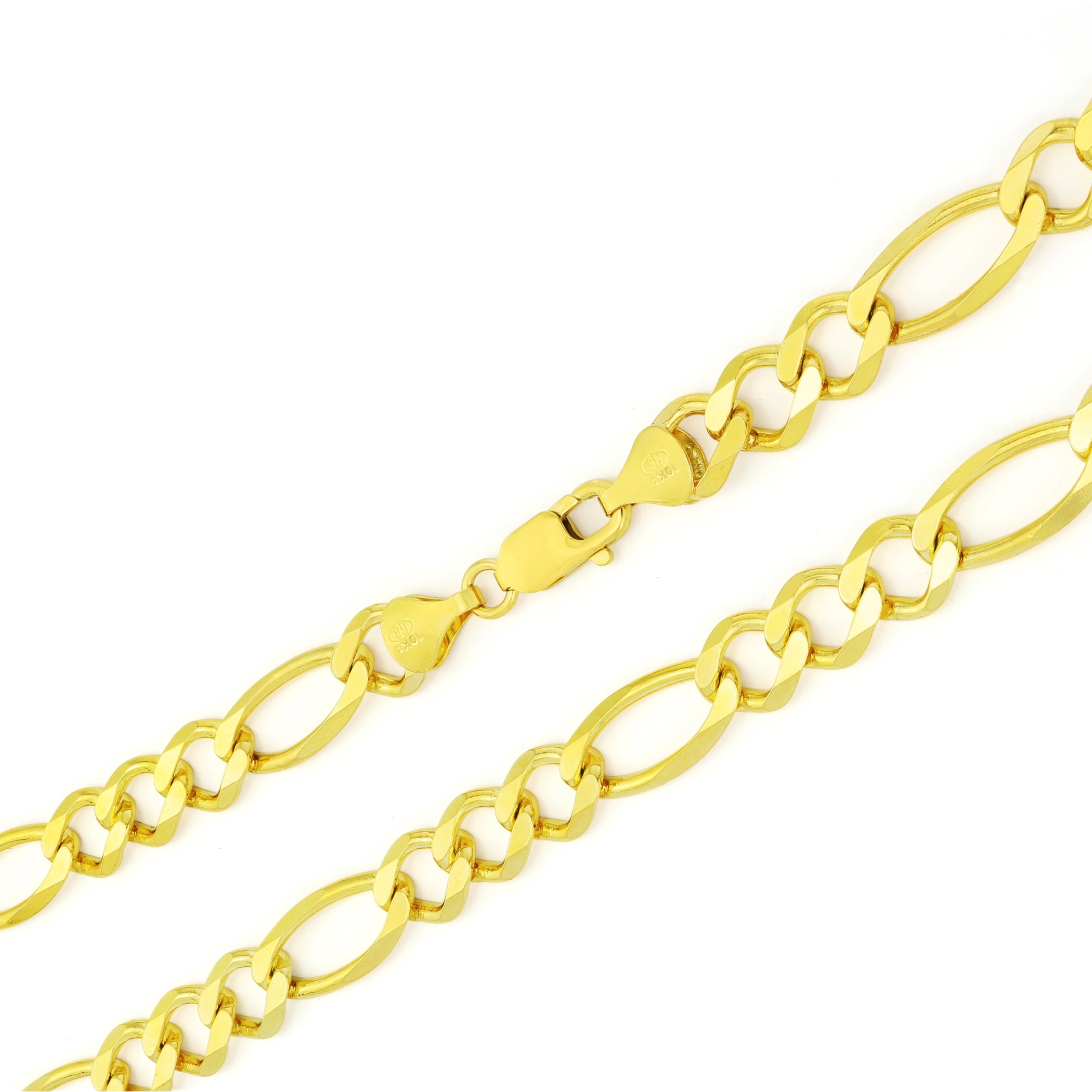 Mens Figaro link Chain 14K Gold Plated 8mm to 12mm Length 20" 24" 30" 