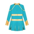 thumbnail image 4 of Alvivi Girls Cheer Leader Costume Halloween Cosplay Dress Up Long Sleeve Rhinestone Dance Dress Light Blue 6, 4 of 5