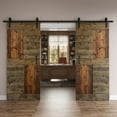 thumbnail image 2 of Coast Sequoia Inc Coast Sequoia 48in./60in./72in./84in. x 84in. S Series Multi-Color Pine Wood Double Sliding Barn Door With Hardware Kit Kona, 2 of 5