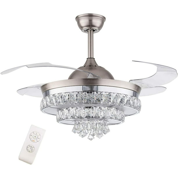 Oukaning Led 42 Inches Crystal Ceiling, How Much Are Ceiling Fans With Lights