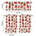 thumbnail image 6 of Kitchen Curtains 36 Inch Short - 3 Panel Set Strawberry Print, Rod Pocket Window Curtains 100% Polyester, Cute Fruit Valance for Farmhouse, Cafe, Living Room, Bedroom, Easy Wash, 6 of 6