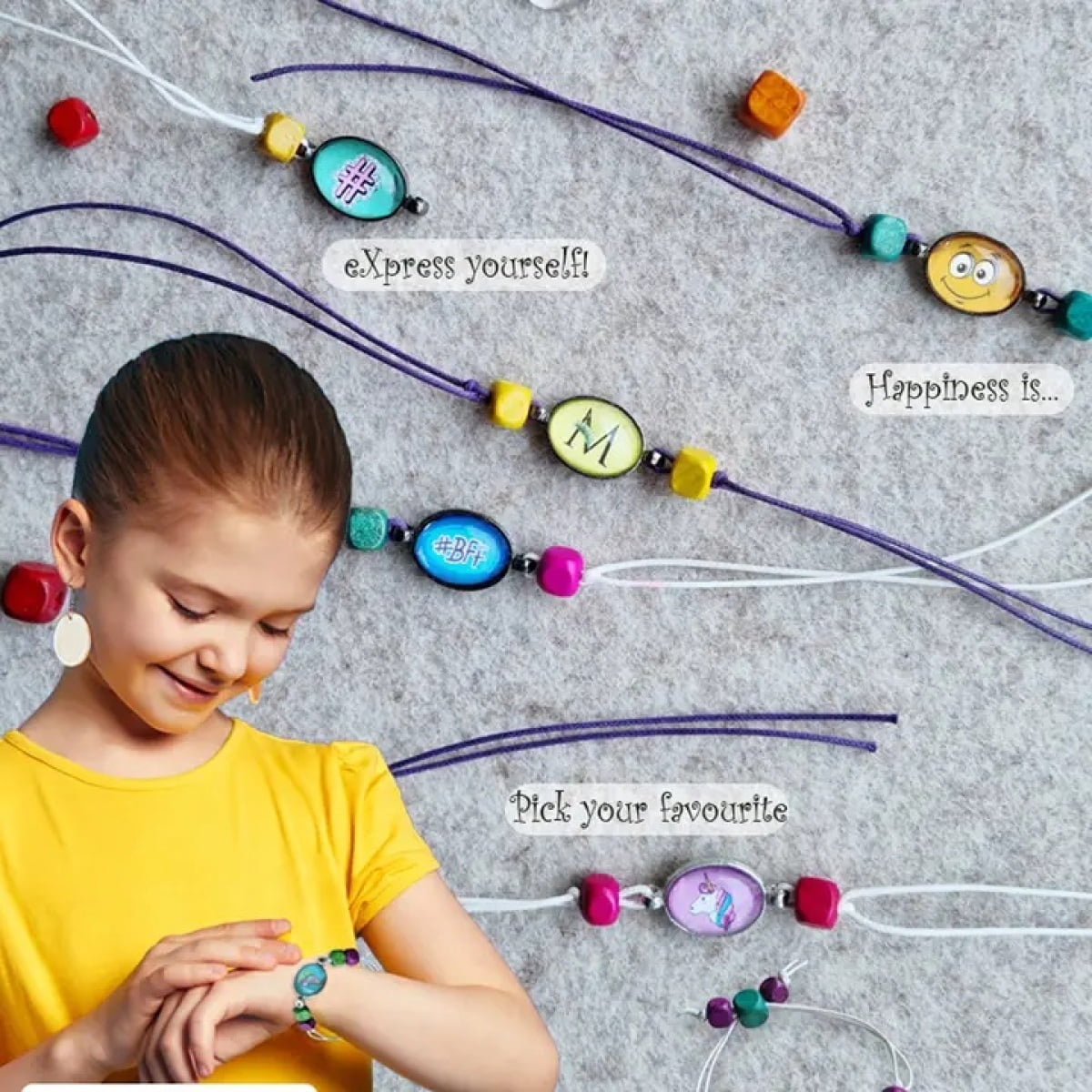 Design Your Own Bracelets DIY Jewelry Making Kit - 8 Personalized Bracelets 300+ Patterns Craft Kit for Kids Ages 7+