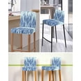 thumbnail image 5 of Navy Blue Vintage Bar Stool Covers Set of 6, Stripes Painting Retro Abstract Art Stretch Washable Bar Chair Covers with Backs, Removable Pub Counter Height Chair Cover for Kitchen Dining Room Cafe, 5 of 7