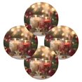 thumbnail image 2 of 15.4" Round Placemat Set of 4 Polyester Fabric Place Mats Non-Slip Dining Kitchen Table Mats for Kitchen Party Decor Red and White Scented Candles Pattern, 2 of 5