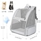 thumbnail image 5 of Mochila transportadora para gato SSAWcasa grande para mascota de hasta 7 kg con juguete gris, 5 of 8