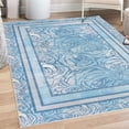 thumbnail image 1 of Floral Decorative Rug, Romantic Composition of Love Flowers Blossoming Artwork in Pinkish Design, Quality Carpet for Bedroom Dorm and Living Room, 6 Sizes, Deep Sky, by Ambesonne, 1 of 4