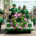 thumbnail image 6 of St Patrick’s Day Green Wreath 14.2 In, Artificial Shamrock Door Or Wall Decor For Indoor Outdoor Use, Gold Accent, Fade Resistant, Seasonal Entryway Highlight, Gift Ready, Easy Hang, 6 of 6