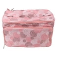 thumbnail image 3 of Bolsa de tejer de tela Oxford rosa, multifuncional, portátil, con divisores para agujas de tejer, ovillos de hilo y suministros de costura., 3 of 14