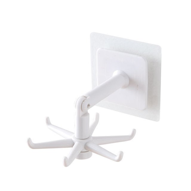 CAROOTU 360 Degree Rotating Folding Hook Durable Storage Rack with 6 Hooks Kitchen Supplies