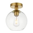 thumbnail image 7 of Baxter 1 Light Brass Flush Mount With Clear Glass, 7 of 7