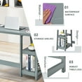 thumbnail image 4 of FONIRRA 47.5 inches Computer Desk Trestle Table with 2 Removable Shelves for for Home Office Workstation, Gray, 4 of 7