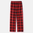 thumbnail image 2 of PatPat Christmas Pajamas Pants for Women Red Plaid PJ Pants Soft Lounge Pants Casual Sleep Bottom with Pockets, Black & Red, XXL, 2 of 7