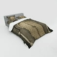 thumbnail image 3 of Ambesonne Moroccan Bedding Set 3 Pcs, Folk Aged Door Geometric, Twin, Sepia Black, 3 of 3