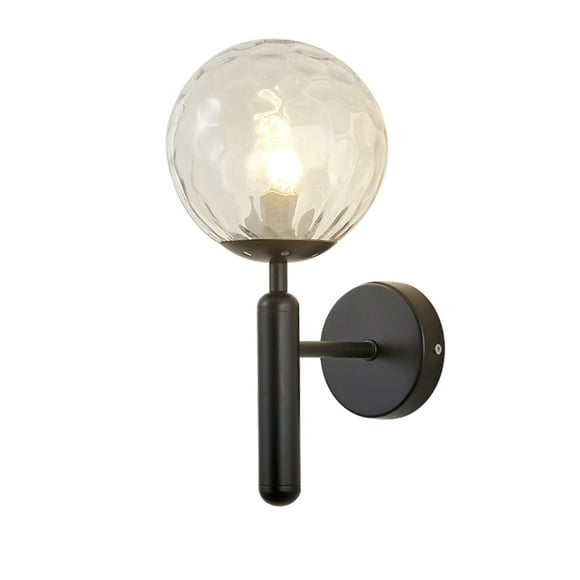Amdohai Modern Wall Sconces Globe Glass Lampshade Wall Lamp Home Interior Wall Light for Living Room Bedroom Hallway Light Fixture Ball-Shaped Corridor Light (Bulb NOT Included)