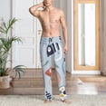 thumbnail image 6 of Lsque Cute Chameleons On Blue Print Men's Pajama Pants, Lounge Pant - Comfortable Home Wear,Elastic Waistband, Stylish Design-Small, 6 of 9