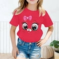 thumbnail image 2 of WEAIXIMIUNG T-Shirt Thermique à Manches Longues pour Filles, Imprimé Mignon, Col Rond, Manches Courtes, Été, Décontracté, Mode, 6-8 Ans, 2 of 4