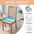 thumbnail image 2 of Beach with Seashells and Starfish Seat Covers for Dining Room Chairs Set Of 4,Stretch Printed Washable Chair Seat Cover with Elastic Ties and Button,Removable Waterproof Couch Cushion Covers, 2 of 6