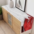 thumbnail image 4 of Red Marble Crack Table Runner - 72 Inch Long, Kitchen Dining Table Runner Dresser Scarves, Modern Abstract Geometric Texture Farmhouse Decor for Coffee Tables Wedding Party Banquet, 4 of 8
