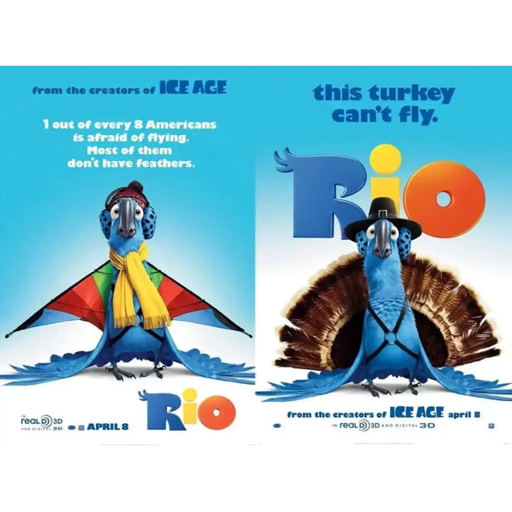 Rio mini 13x20 movie poster set (2)